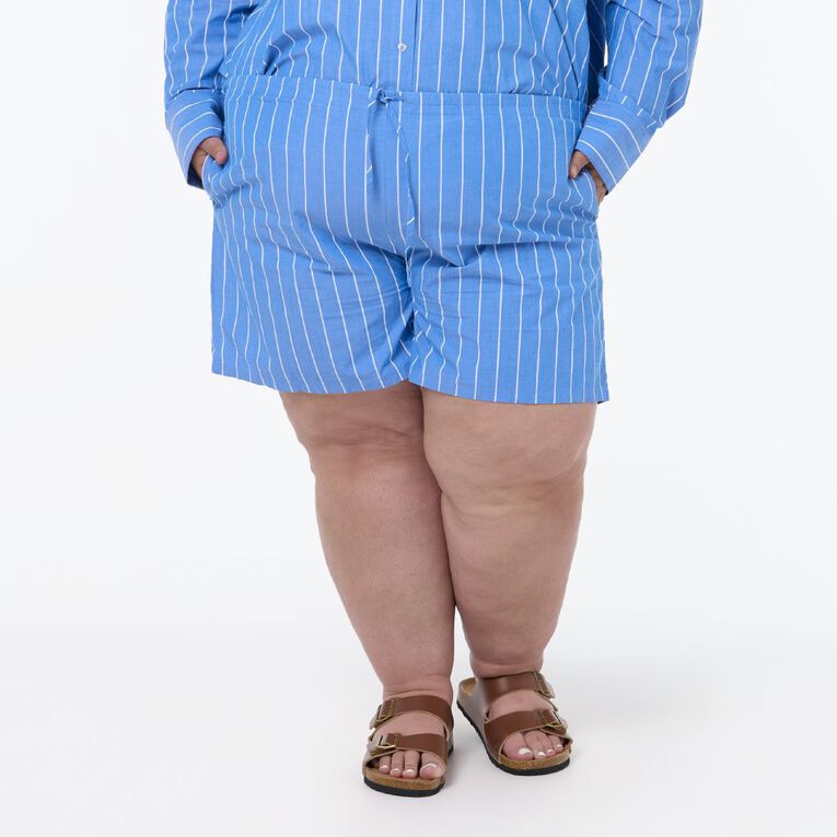 H&H Plus Women's Curve Everyday Shorts, Blue Mid, hi-res