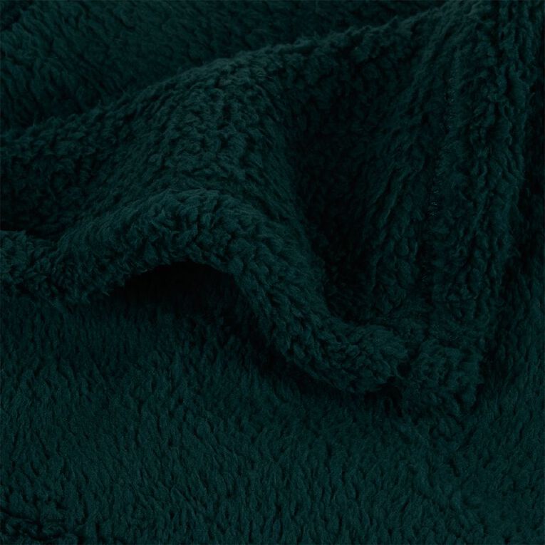 Living & Co Throw Sherpa Green 127cm x 152cm, , hi-res