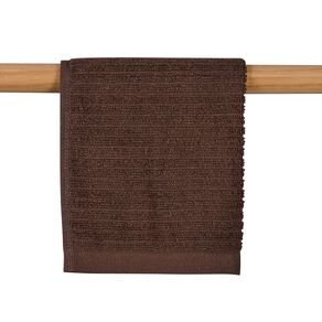Living & Co Ribbed Face Towel Brown Mid 30cm x 30cm