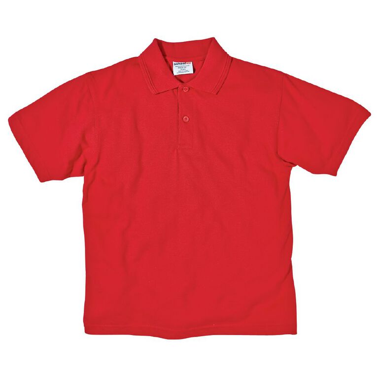 Schooltex Kids' Pique Polo, Red Mid, hi-res