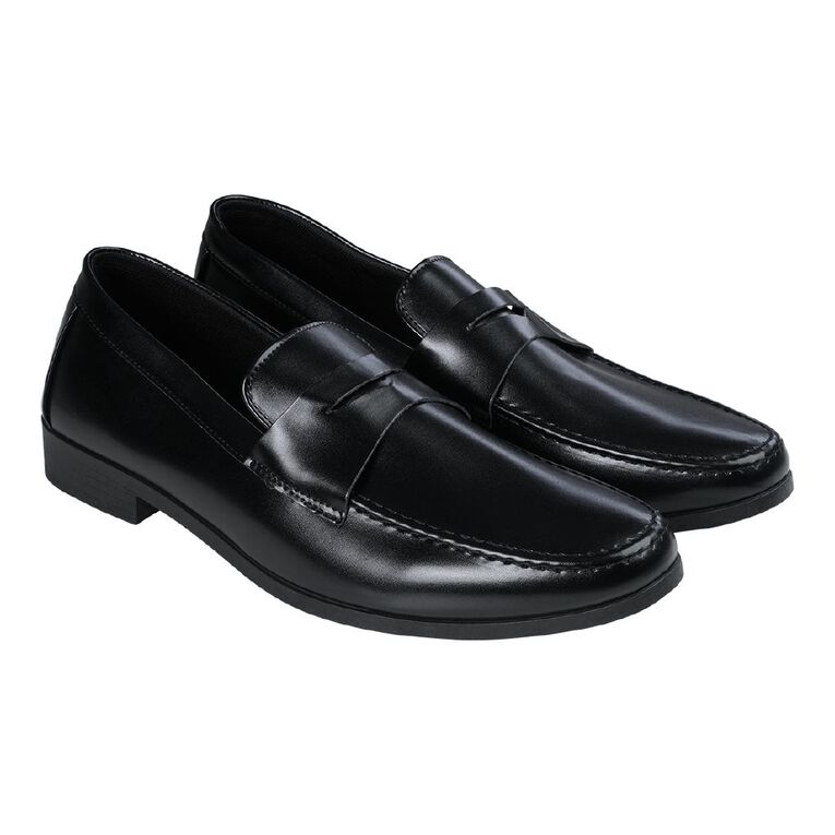 H&H Men's Classic Penny Loafers, Black, hi-res