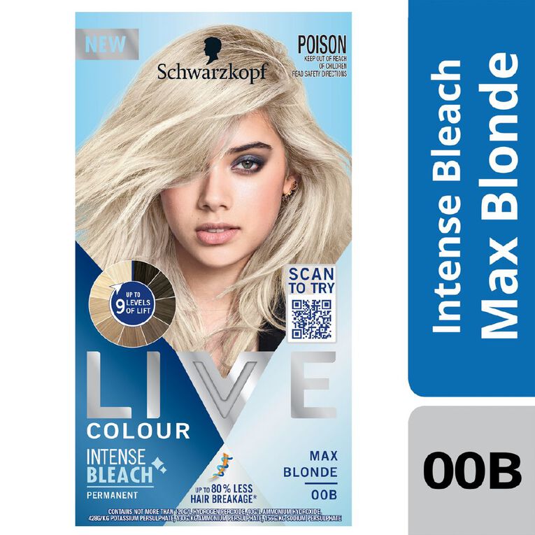 Schwarzkopf Live Colour Permanent Intense Bleach Max Blonde 00B, , hi-res