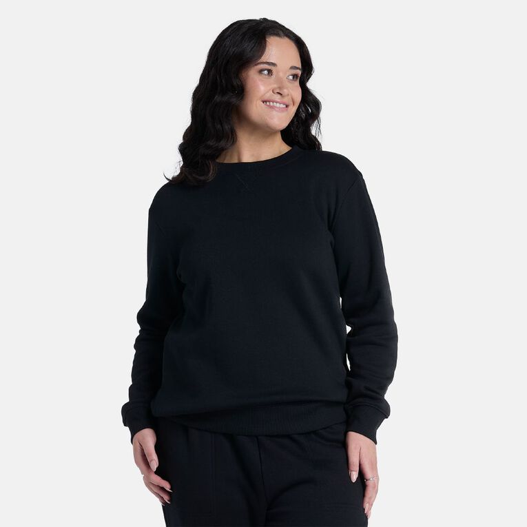 H&H Women's Classic Crew Sweatshirt, Black, hi-res
