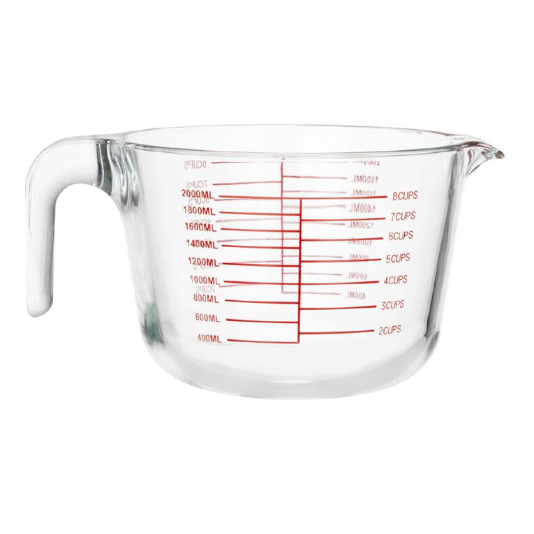 Living & Co Glass Measuring Jug Clear 2L, , hi-res