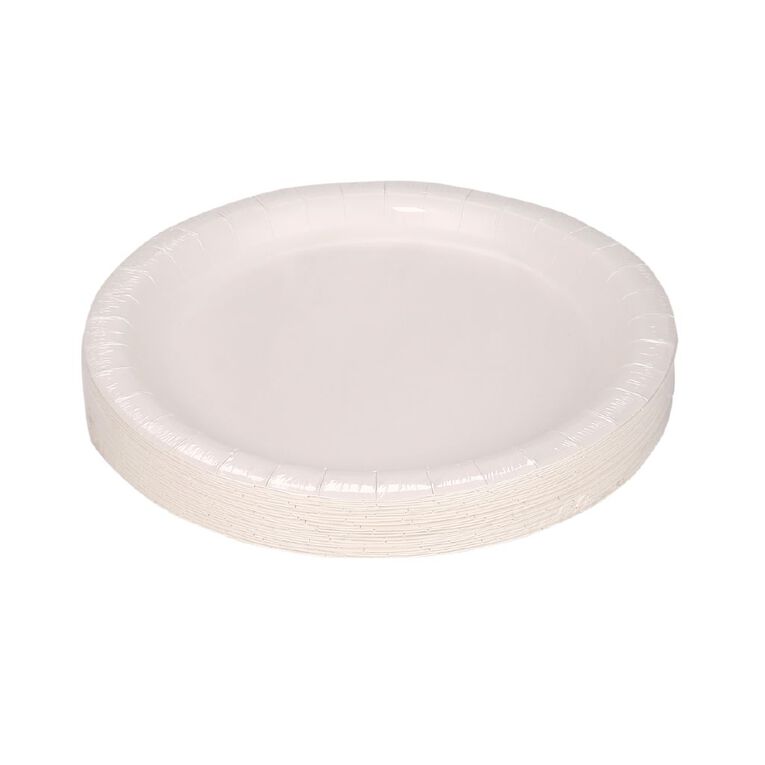Party Inc Plate 23cm White 30 Pack, , hi-res