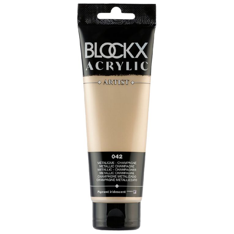 BLOCKX Acrylic Tube Metallic Champagne 120ml, , hi-res