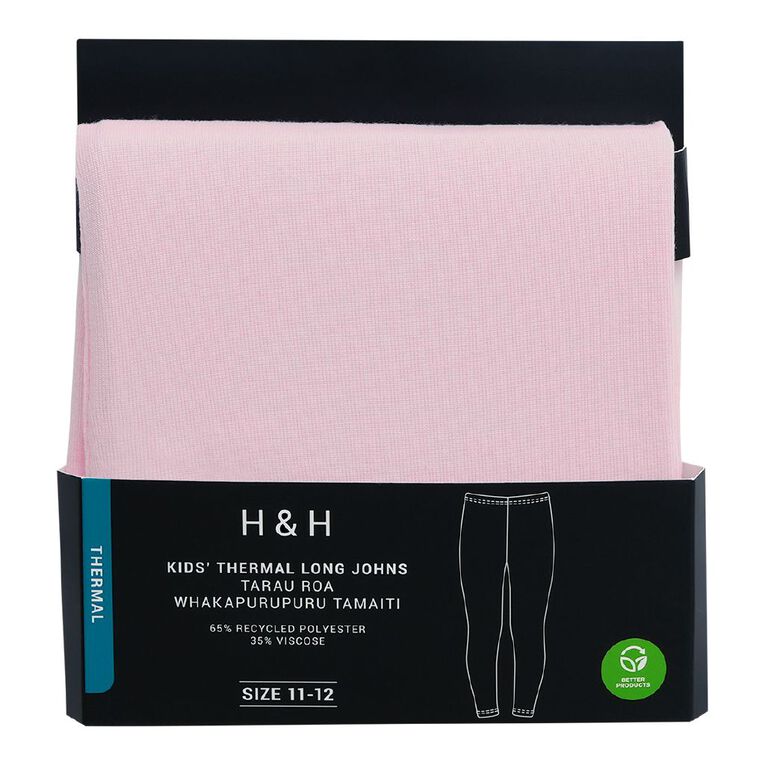 H&H Kids' Thermal Long Johns, Pink Light, hi-res