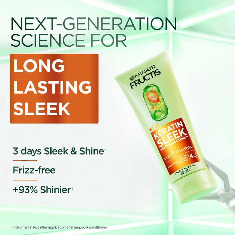Garnier Fructis Keratin Sleek Shampoo 200ml, , hi-res