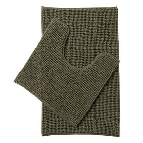 Living & Co Bath Mat Set Popcorn 2 piece Green 45cm x 75cm