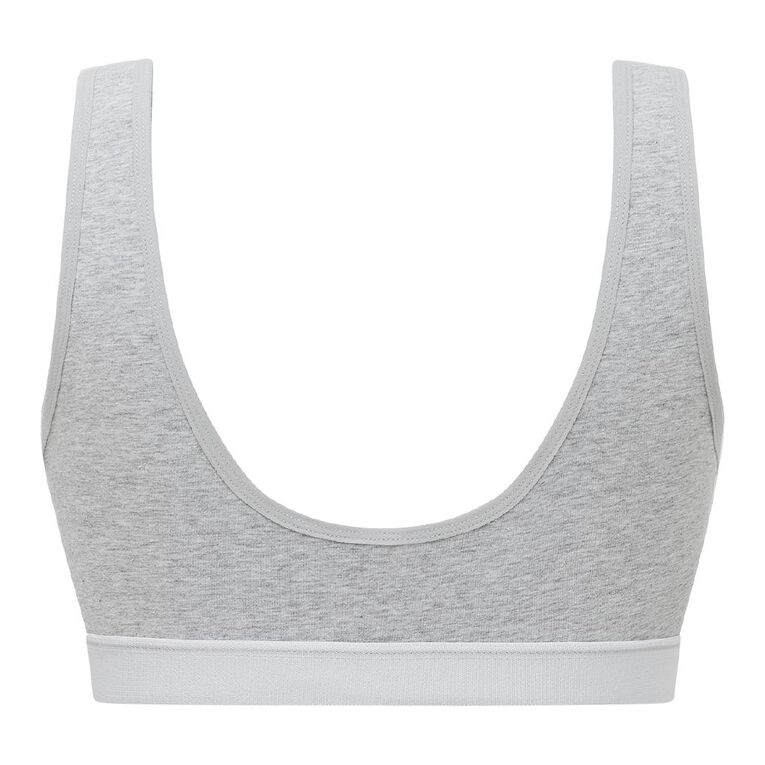 H&H Women's Basic Wide Band Crop Top, Grey Marle, hi-res
