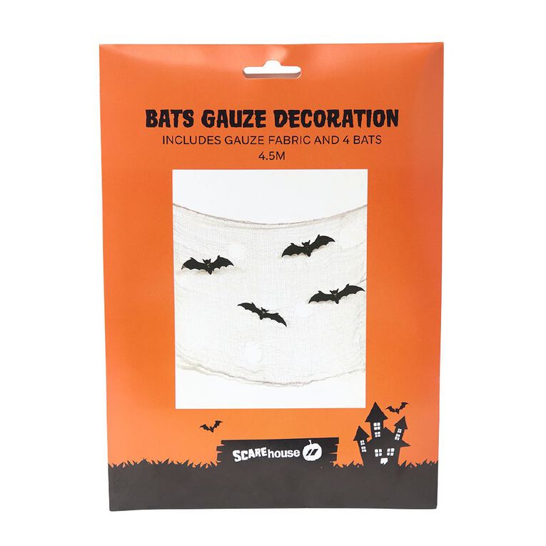 Scarehouse Halloween Bat Gauze Decoration, , hi-res