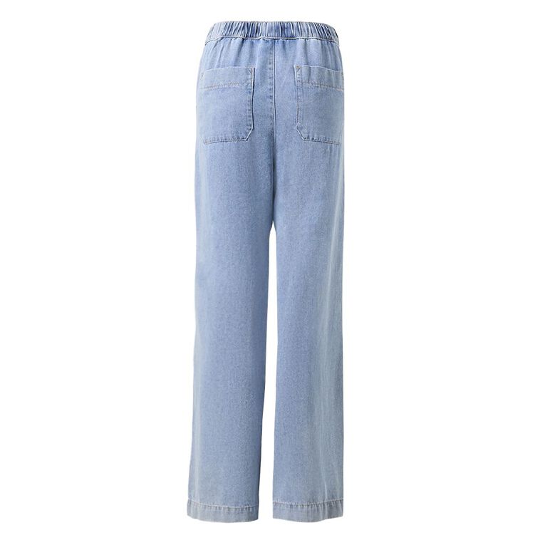 H&H Women's Wide Leg Pull On Jeans, Denim Light, hi-res