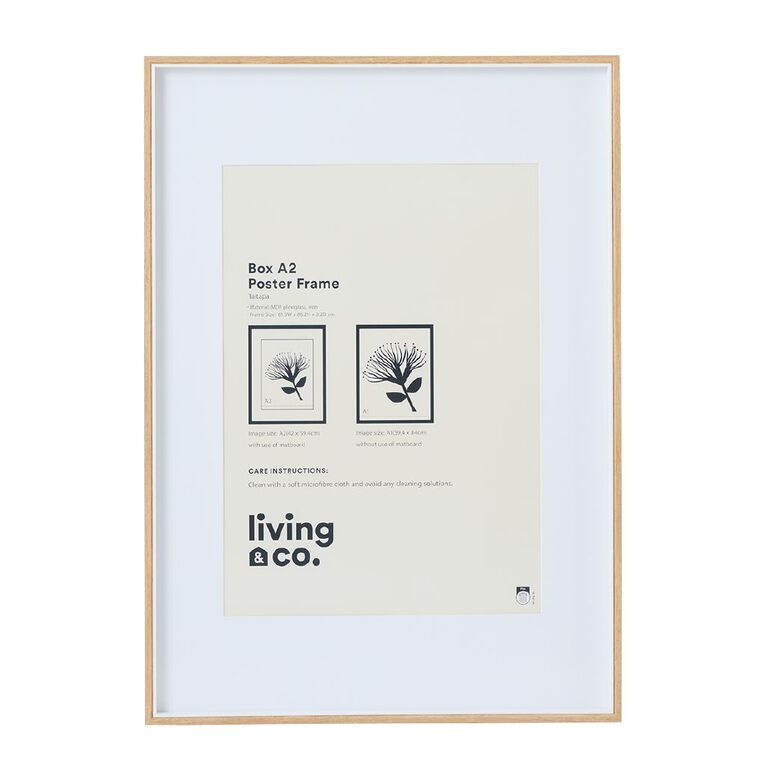 Living & Co Box Poster Frame A1/A2 Natural, , hi-res
