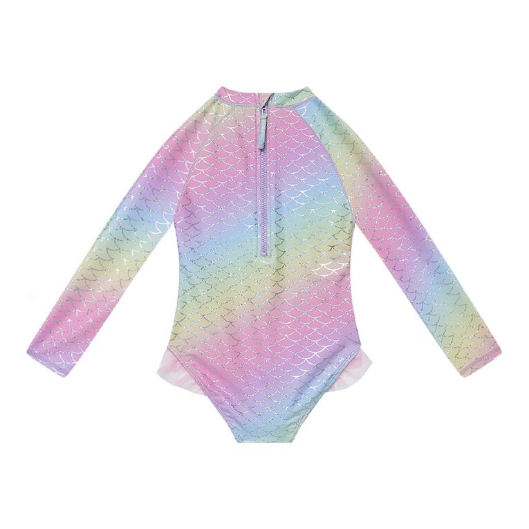 Young Original Long Sleeve Mermaid Swimsuit, Multi-Coloured, hi-res