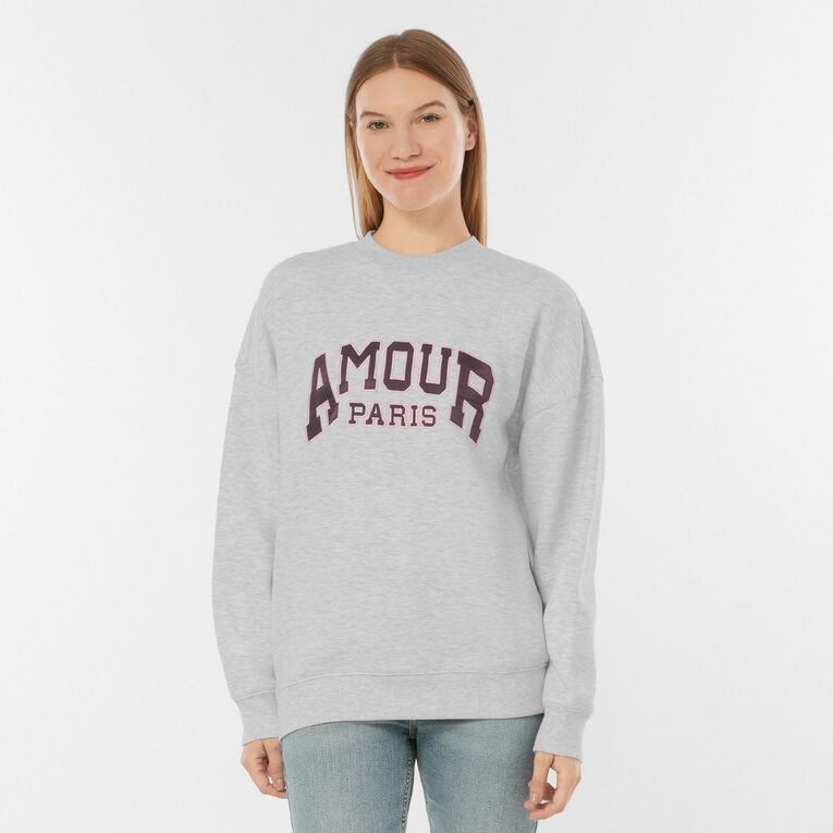H&H Women's Long Sleeve Graphic, Grey Light, hi-res