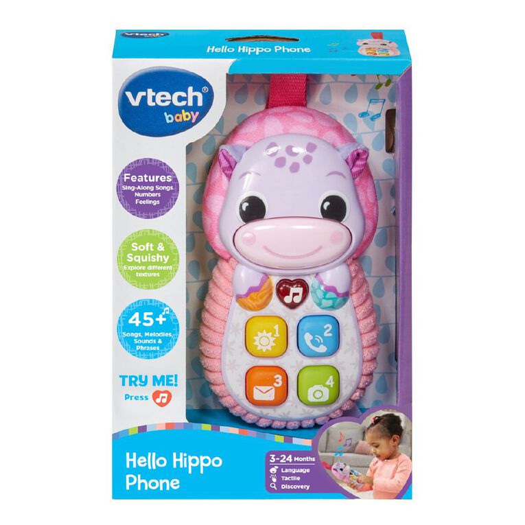 Vtech Hello Hippo Phone Pink Pink The Warehouse