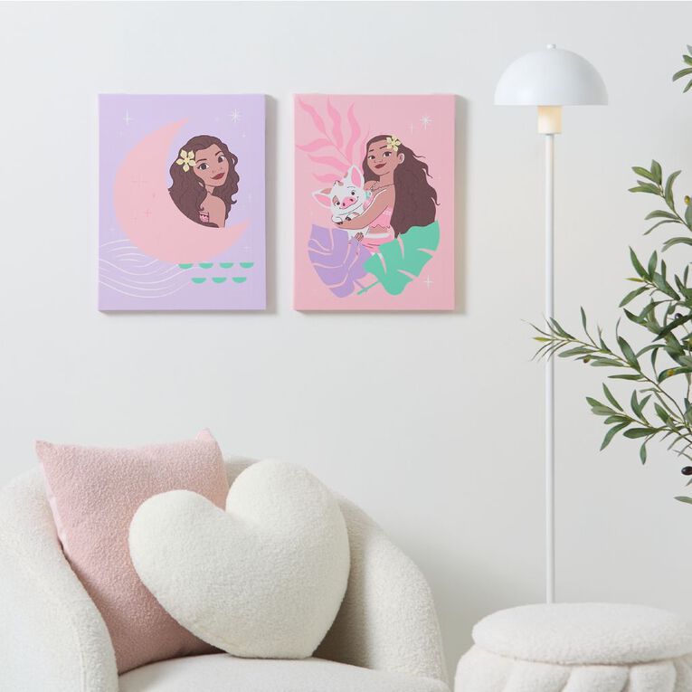 Moana 2 Pack Printed Canvas Wall Art 30cm x 40cm, , hi-res