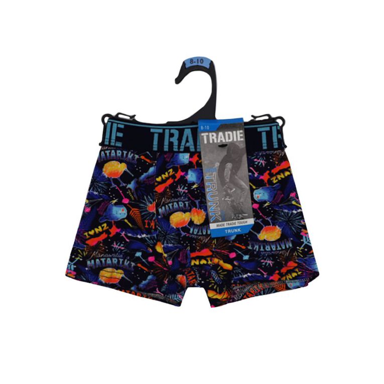 Tradie Boys' Trunks, Blue Mid, hi-res