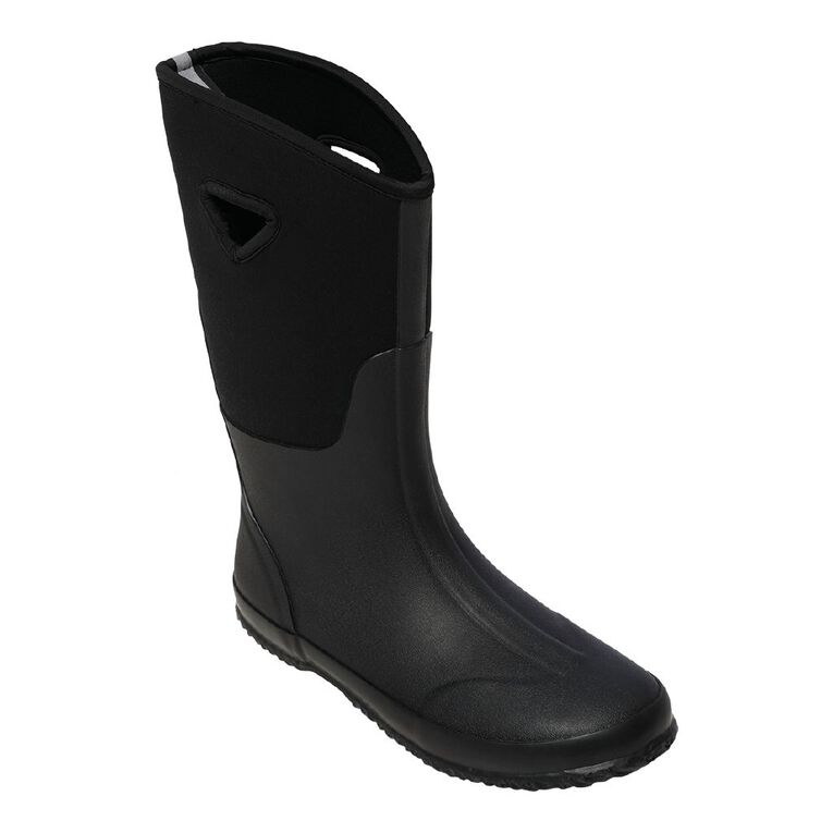 Rivet Men's Mud Gumboots, Black, hi-res