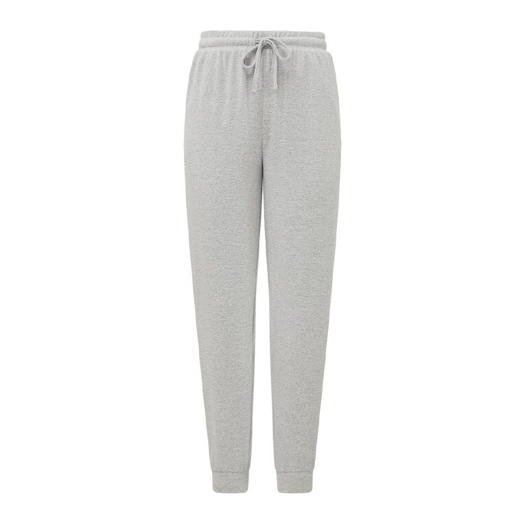 H&H Women's Brushed Knit Cuffed Lounge Pants, Grey Mid, hi-res