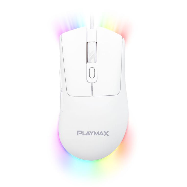 Playmax RGB Gaming Mouse With Mini Mat White, , hi-res