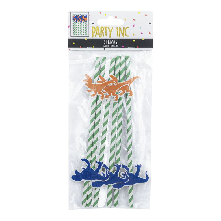 Party Inc Dinosaur Straw 6 Pack, , hi-res