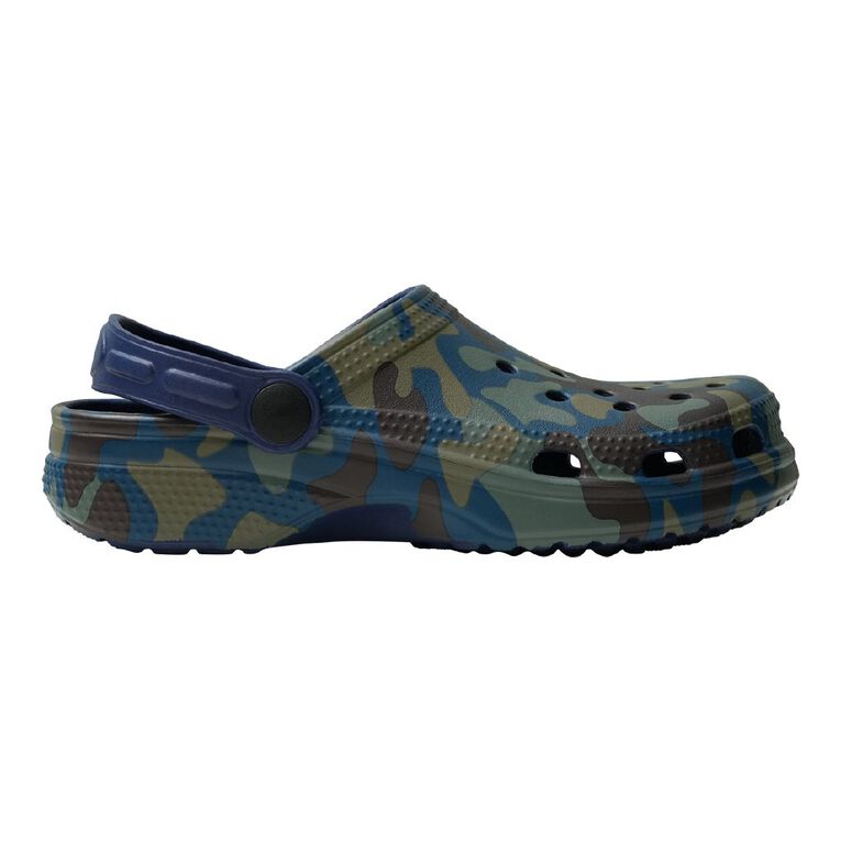 Young Original Junior Kids' Printed Frog Clog Shoes, Blue, hi-res