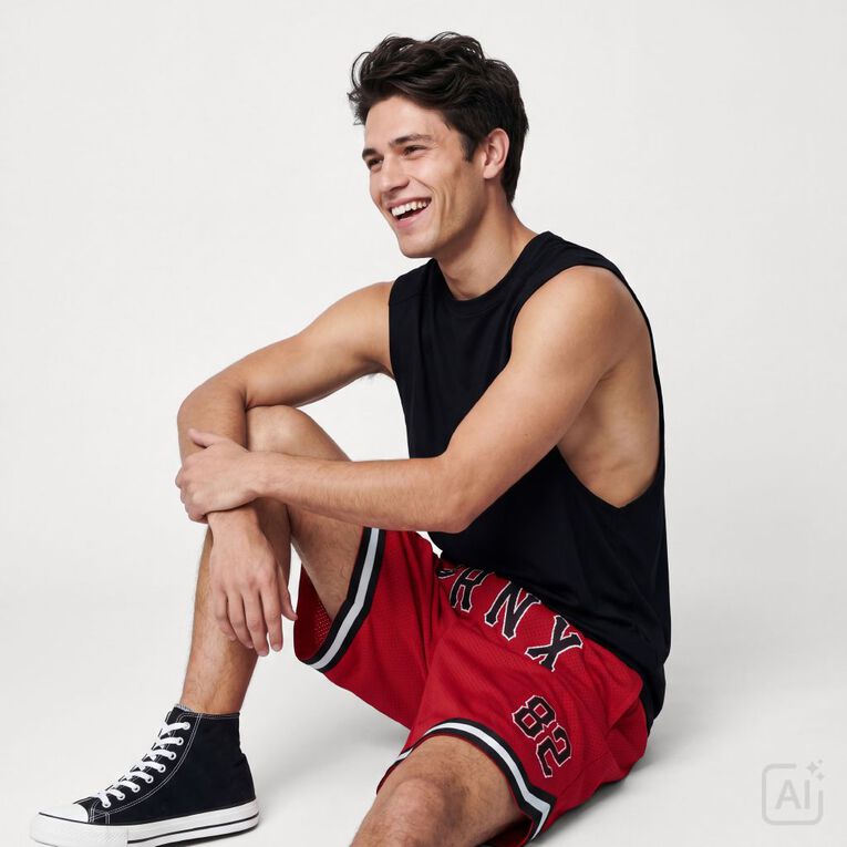 Garage Men's Basketball Shorts, Red Dark, hi-res