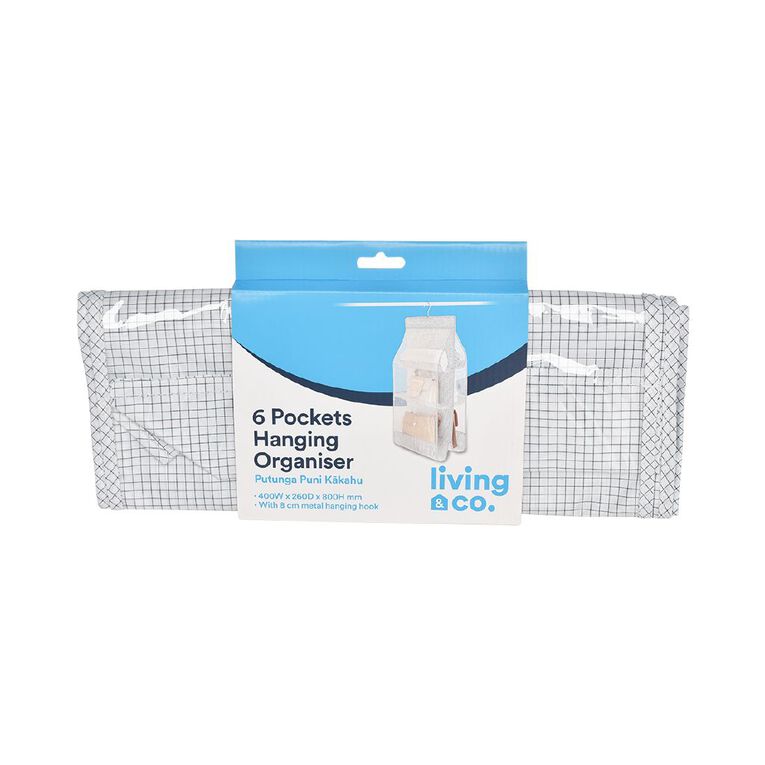Living & Co Hanging Handbag Organiser White, , hi-res
