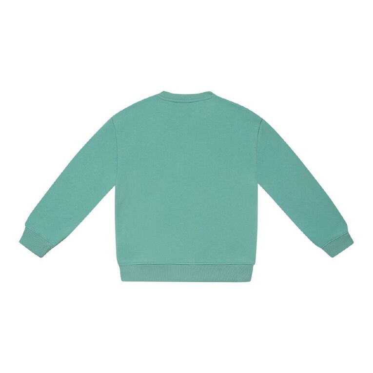 Young Original Kids' Plain Crew Sweat, Green Light, hi-res