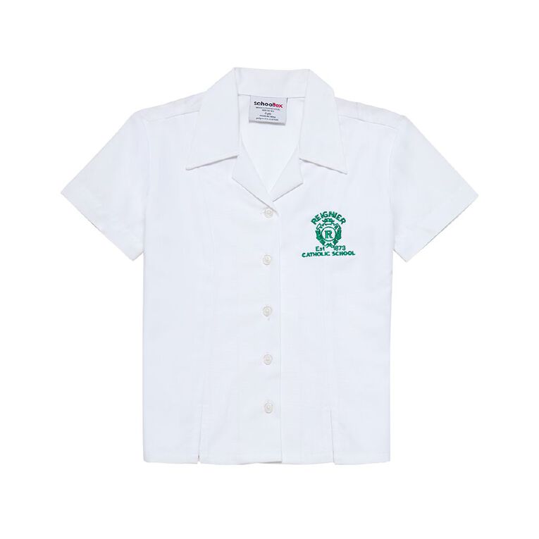 Schooltex Reignier Catholic School Short Sleeve Blouse with Embroidery, White, hi-res