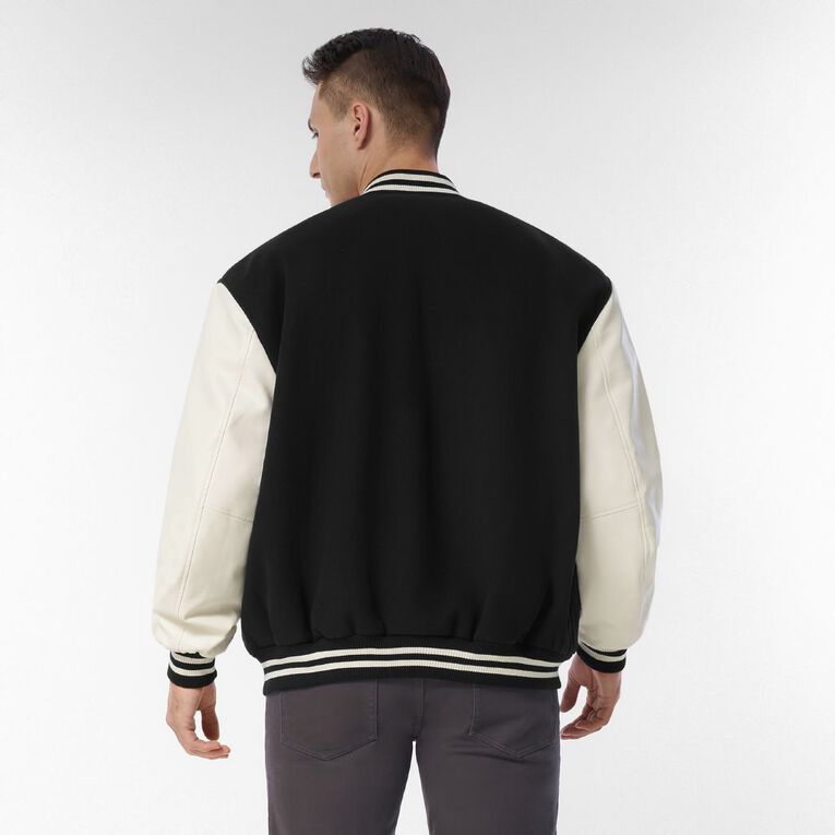 Garage Men's Varsity Jacket, Black/White, hi-res