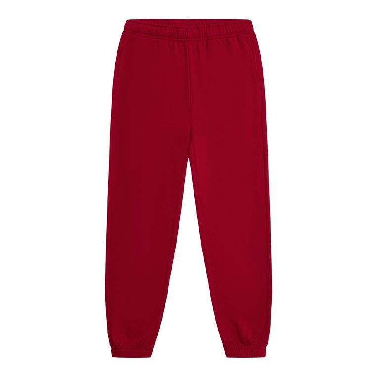 Young Original Plain Cuffed Trackpants, Red Dark, hi-res