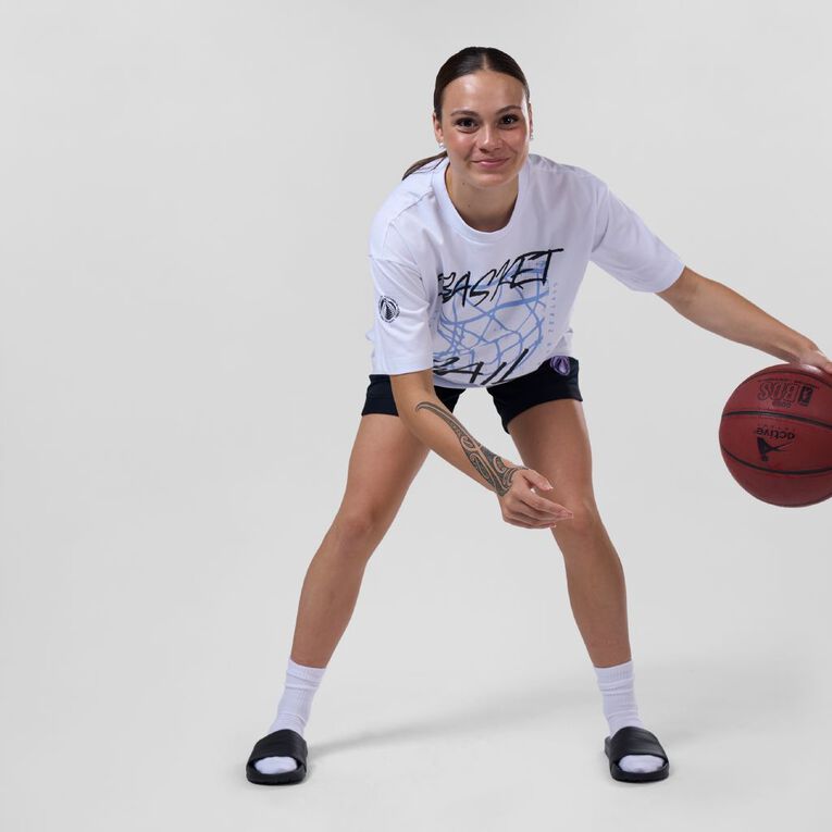 Basketball NZ Graphic Tee, White, hi-res