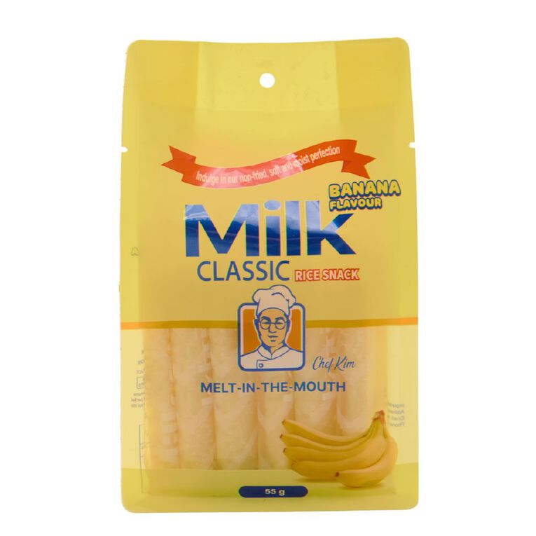 Chef Kim's Rice Crackers Banana Flavour 55g, , hi-res
