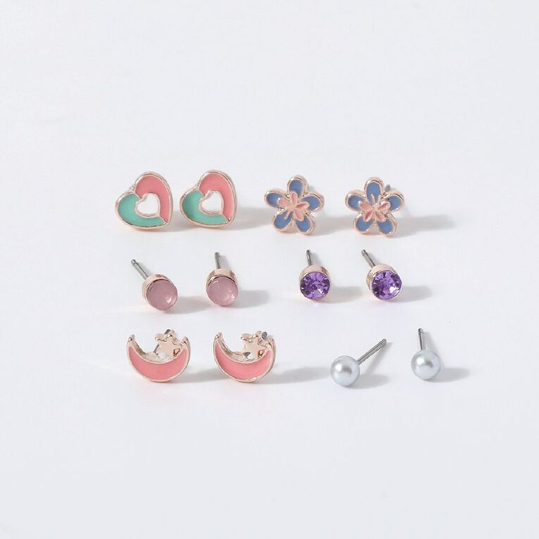 Kids' Moon Stud Earrings, , hi-res