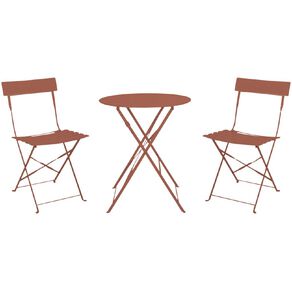 Living & Co French Bistro Set Teracotta