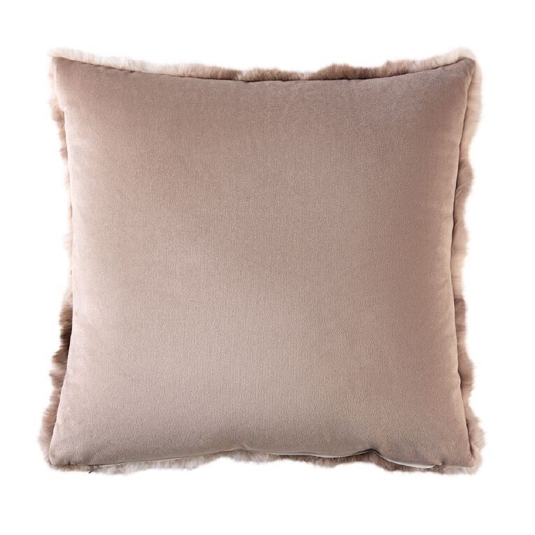 Living & Co Cushion Faux Fur Bubble Natural 50cm x 50cm, , hi-res