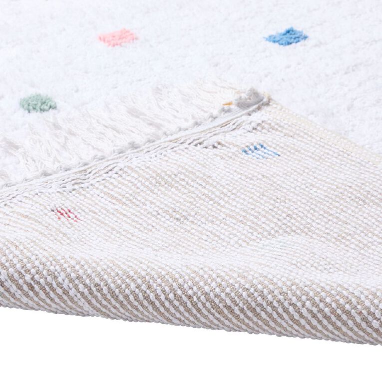 Living & Co Kids Tufted Rug Spotty 100 x 120cm Multi-Coloured 100 x 120c, , hi-res