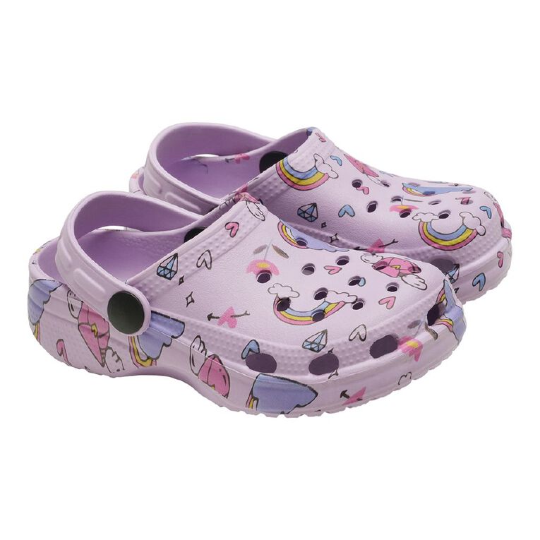 Young Original Junior Kids' Printed Frog Clog Shoes, Purple, hi-res