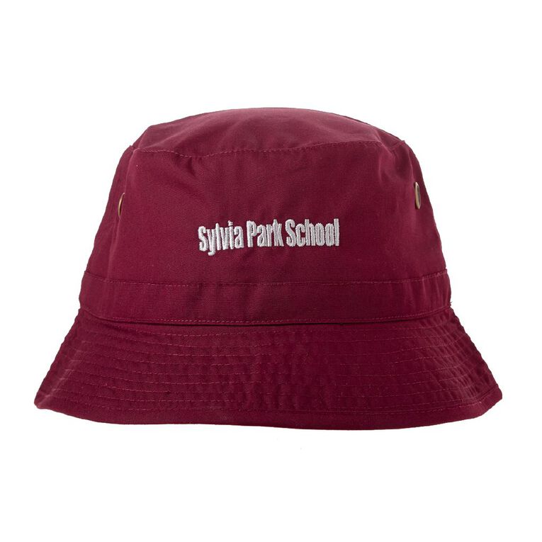 Schooltex Sylvia Park Bucket Hat with Embroidery, Burgundy, hi-res