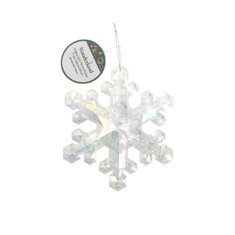 Wonderland Tree Decoration Iridescent Snowflake, , hi-res