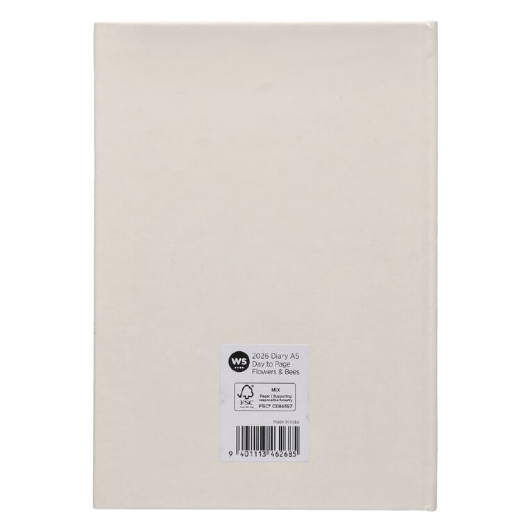 WS 2026 Diary A5 Day to Page Flowers And Bees, , hi-res