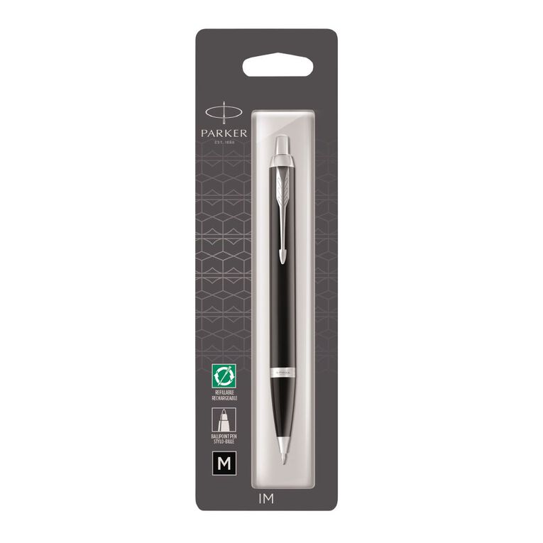 Parker IM Black Trim Ball Pen Blue, , hi-res