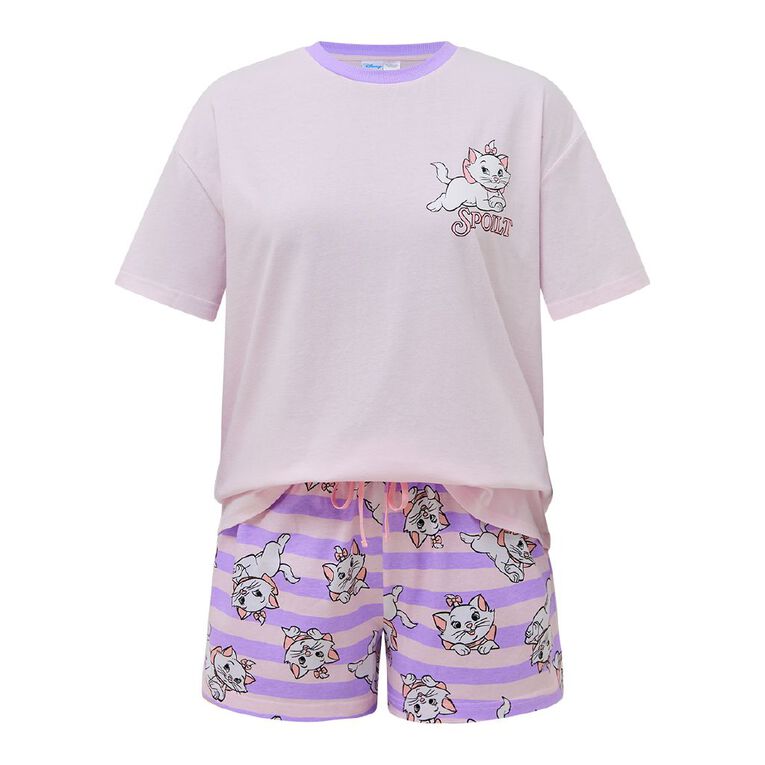 Disney Aristocats Boxy Tee and Short Pyjama Set, Pink Light, hi-res