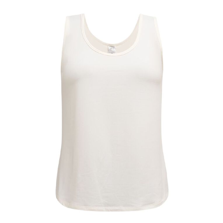 H&H Women's Comfy Pyjama Singlet, Cream, hi-res