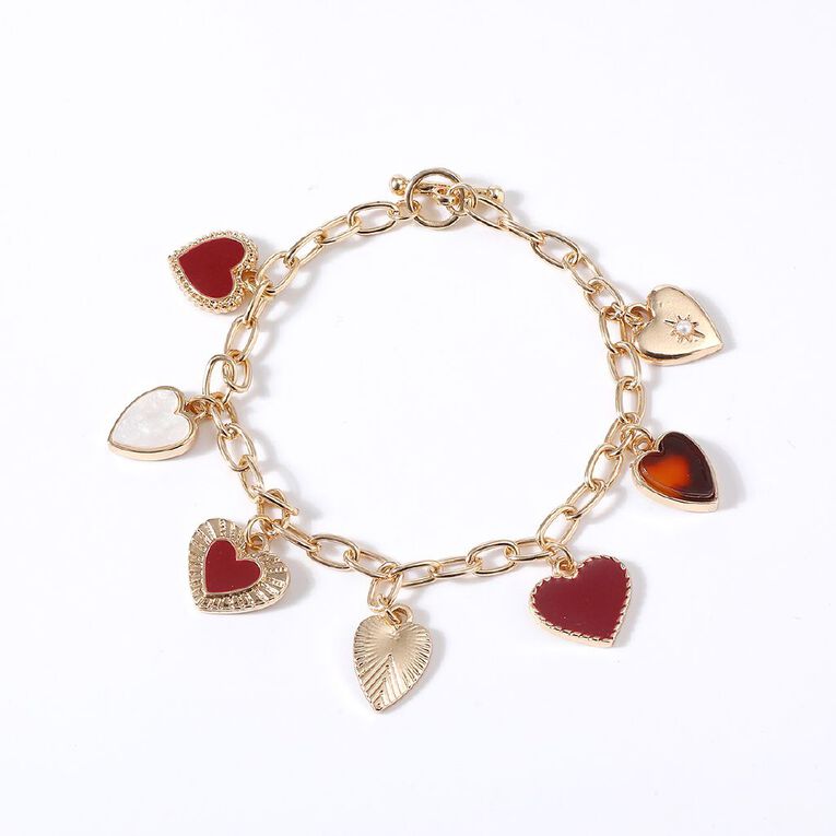 Heart Charm Gold Bracelet, , hi-res