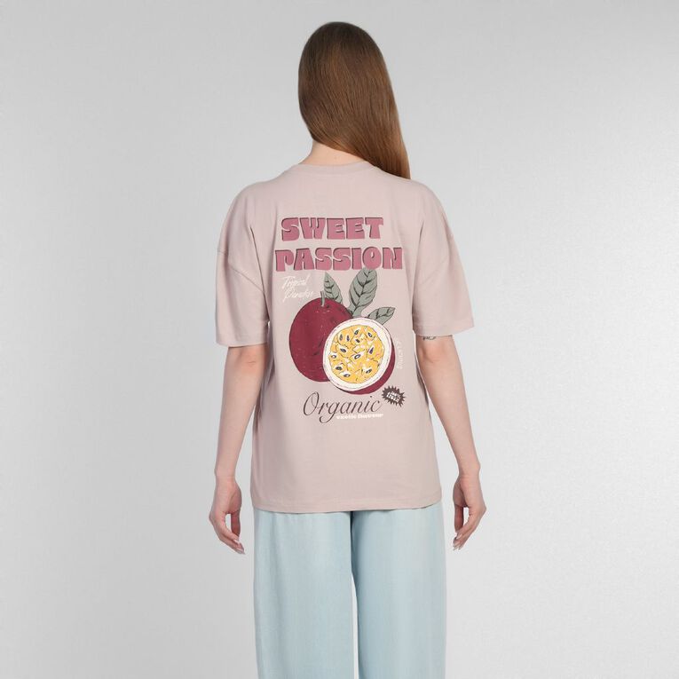 H&H Women's Short Sleeve Boyfriend Graphic Tee, Purple Light, hi-res
