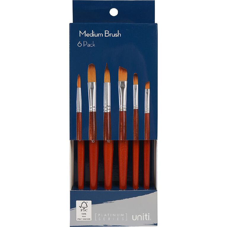 Uniti Platinum Medium Brush 6 Pack, , hi-res