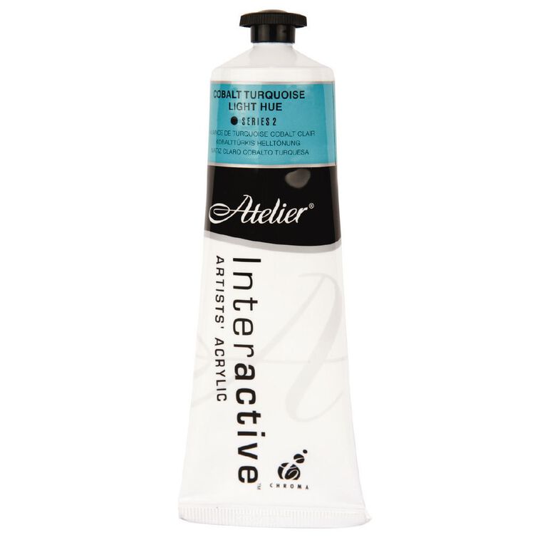 Atelier S2 Acrylic Paint Cobalt Turquoise Light Hue 80ml, , hi-res